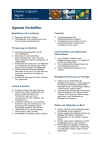 Agenda Crew-Vortreffen Segelurlaub